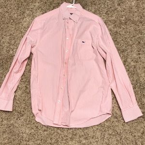 Vineyard Vines- White and Pink Button Down Shirt